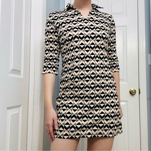 J. McLaughlin Dress Mini Retro Half Sleeves Casual Preppy 60s Style Extra Small